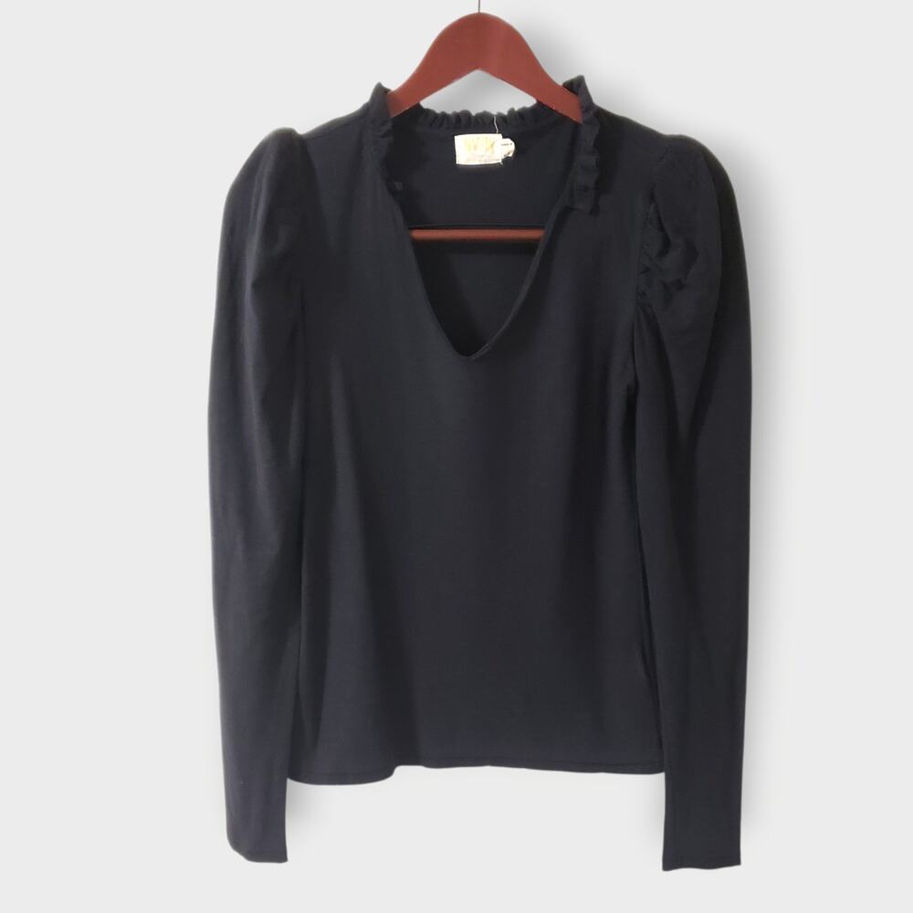Revolve Nation Ltd Tamira Elizabethan‎ Tee Black Sz Small Pima Cotton Minimalist